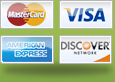 We accept Mastercard, Visa, American Express, and Discover